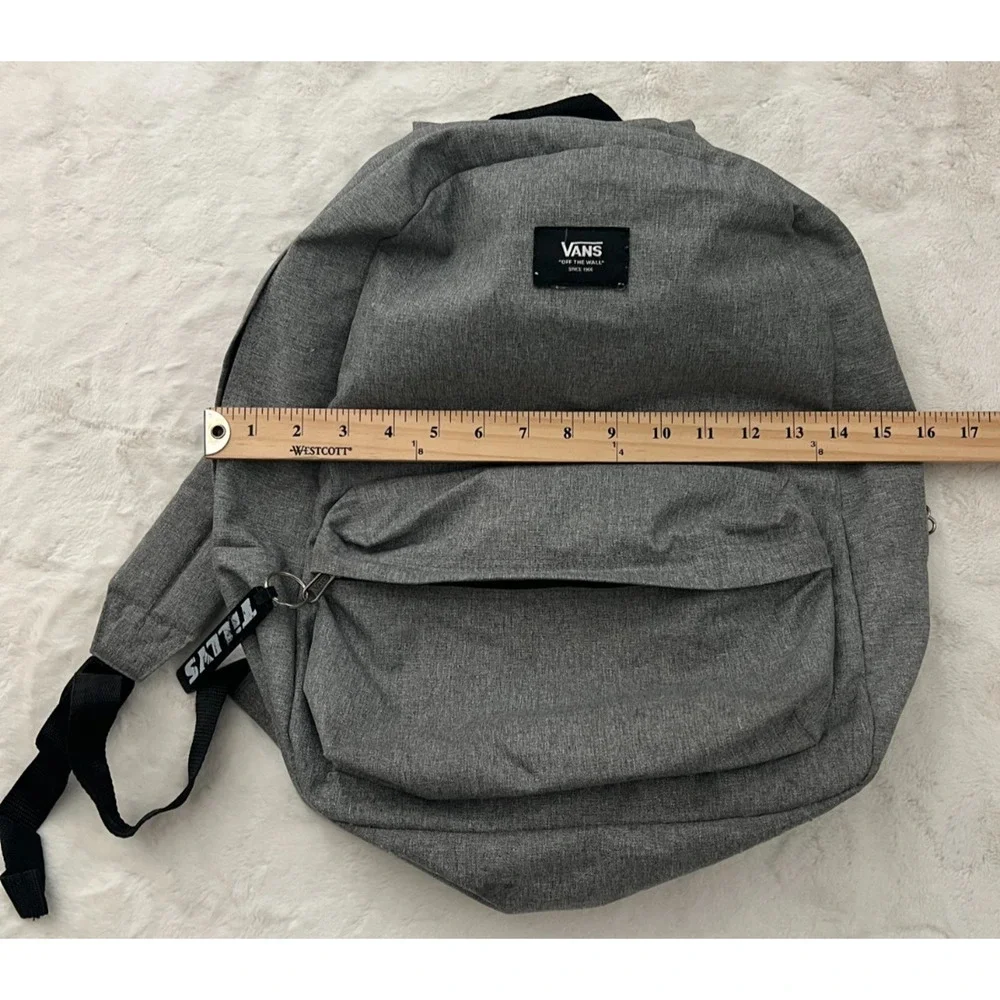 Vans Off The Wall Backpack Gray Checkered Lining Padded Straps School Bag